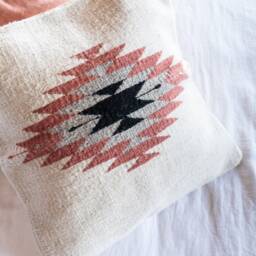 Zapotec Woven Wool Cushion, Decorative Throw Pillow, Mexican Textile Handwoven Pillow, Boho Throw Pillow - thumbnail 2