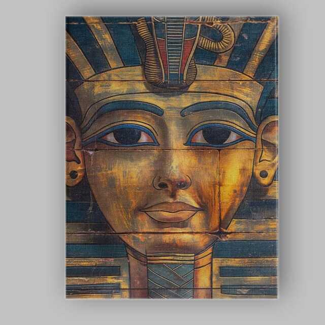 Golden Pharaoh Death Mask Ancient Egypt Portrait Canvas Wall Art Print Decor Picture Ready To Hang - image 1