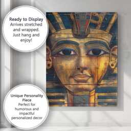 Golden Pharaoh Death Mask Ancient Egypt Portrait Canvas Wall Art Print Decor Picture Ready To Hang - thumbnail 3