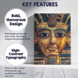 Golden Pharaoh Death Mask Ancient Egypt Portrait Canvas Wall Art Print Decor Picture Ready To Hang - thumbnail 2