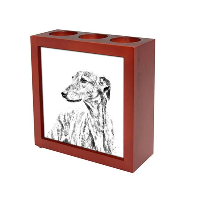 Grey Hound - Wooden Stand For Candles/Pens With The Image Of A Dog New Collection - image 1