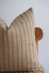 "Brown Striped Pillow Cover Hmong Batik Textile, Neutral Home Decor - 20"" X 20" - thumbnail 1