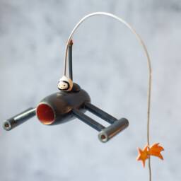Wooden Spaceship Automate Handcrafted. Kinetic Sculpture, Automaton Handmade Wood. Original Gift, Figurine Automatic. Gifts Idea - thumbnail 3