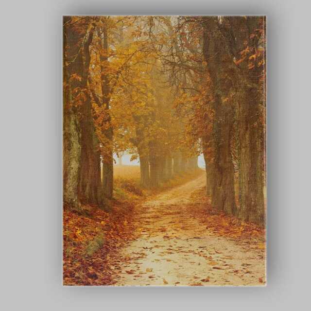 Golden Autumn Tree Lined Country Path Canvas Wall Art Print Decor Picture Ready To Hang - image 1