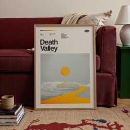 Death Valley National Park Mid-Century Travel Poster, Abstract Minimalist Art Print, California Poster - thumbnail 2