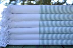 Green Striped Towel, Turkish Bath Towel, Cotton Towel, Towels, Striped Peshtemal, 40''x70'', Turkish Towel, Peshtemal, B1-Gelinteli