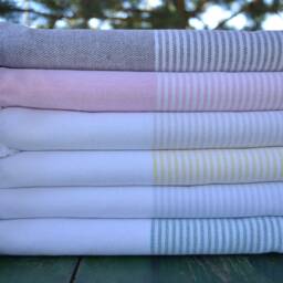 Green Striped Towel, Turkish Bath Towel, Cotton Towel, Towels, Striped Peshtemal, 40''x70'', Turkish Towel, Peshtemal, B1-Gelinteli - thumbnail 4
