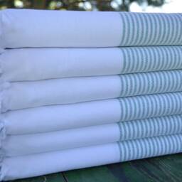 Green Striped Towel, Turkish Bath Towel, Cotton Towel, Towels, Striped Peshtemal, 40''x70'', Turkish Towel, Peshtemal, B1-Gelinteli - thumbnail 2