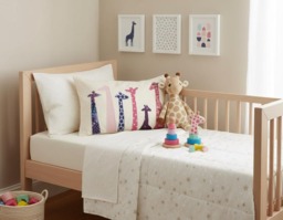 Personalized Whimsical Giraffe Pillow Safari Nursery Decor, Colorful Animal Accent Cushion, Baby Girl Room Throw Pillow