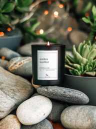 Ombr?? Leather Soy Candle Gift For Him Masculine Scented Modern Minimalist Home Decor Cabin Room Fragrance Men Christmas