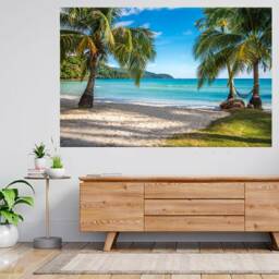 Tropical Island Beach, Summer 3D View Wall Sticker Poster Decal A697 - thumbnail 1