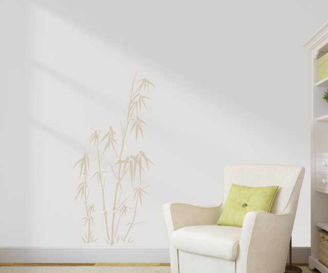 Asian Bamboo Leaves Matte Wall Decal Home Decor, 56 Colors - image 1