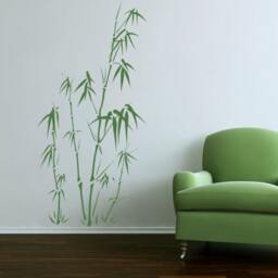 Asian Bamboo Leaves Matte Wall Decal Home Decor, 56 Colors - thumbnail 3