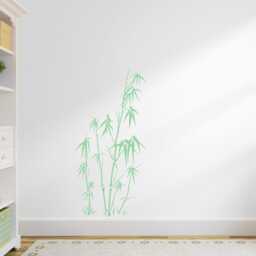 Asian Bamboo Leaves Matte Wall Decal Home Decor, 56 Colors - thumbnail 2