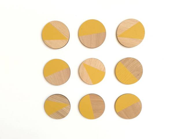 Yellow Geometric Wall Art Laser Cut Plywood Wooden Decor Scandi Boho Wallart Circles Hand Painted Modern Decorative Big Statement UK - image 1