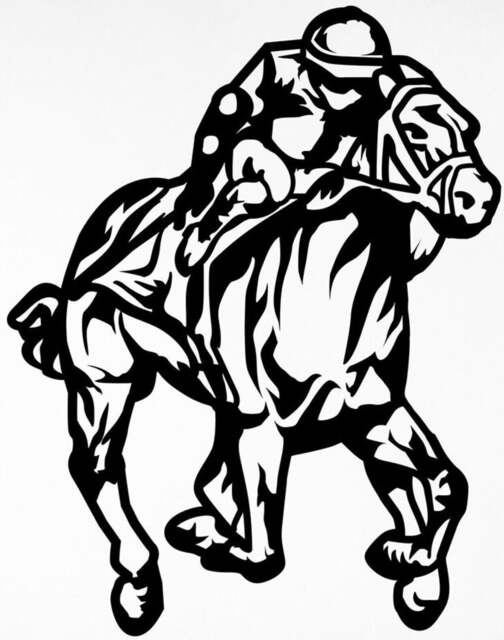 Race Horse Jockey Racing Decal Sticker Car Van Bonnet Vinyl Side Wall Art Graphic Sign Motorhome Box