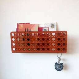 Acrylic Rattan Cane Wall Mail Holder - thumbnail 1