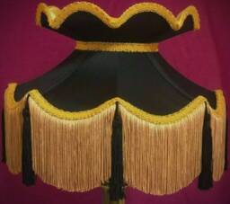 Handmade Gold & Black Victorian Lampshade With Fringe Tassels - thumbnail 1