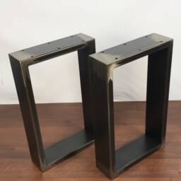Raw Steel Bench Legs, Set Of 2 Coffee Table Metal Industrial Base - thumbnail 3