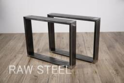 Raw Steel Bench Legs, Set Of 2 Coffee Table Metal Industrial Base - thumbnail 1