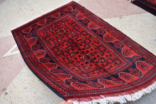 Handmade Wool Bukhara Rug Afghan Turkmen Oriental Rug - 5.1x3.4 Ft - image 1