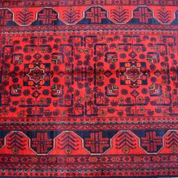 Handmade Wool Bukhara Rug Afghan Turkmen Oriental Rug - 5.1x3.4 Ft - thumbnail 2