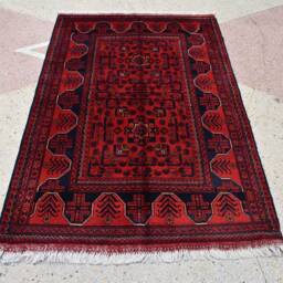 Handmade Wool Bukhara Rug Afghan Turkmen Oriental Rug - 5.1x3.4 Ft - thumbnail 3