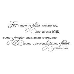 Scripture Wall Decal For I Know The Plans Have For You Jeremiah 29 11 Large Vinyl Quote - 133 - thumbnail 3