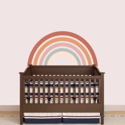 Rainbow Wall Decal Large For Toddler Room - Sticker Nursery Baby Gift Neutral Kids Decor Girl Bedroom - thumbnail 2