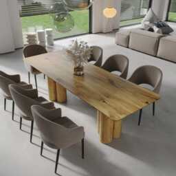 Oak Modern Dining Table 052 - thumbnail 2
