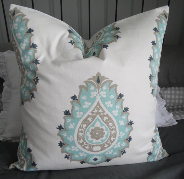 Medallion.shades Of Blue.beige.white.farmhouse Pillow.accent Pillow.throw Pillow.toss Pillow.slipcovers.pillow Covers.home Decor Pillows - image 1