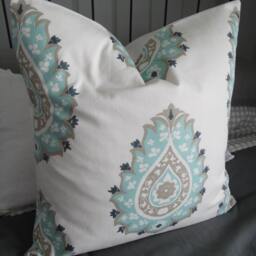 Medallion.shades Of Blue.beige.white.farmhouse Pillow.accent Pillow.throw Pillow.toss Pillow.slipcovers.pillow Covers.home Decor Pillows - thumbnail 3