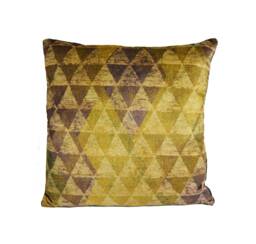 Zoffany - Zais Bronze/Indigo Emerald Contemporary Geometric Velvet Cushion Cover Handmade Throw Pillow Designer Home Decor