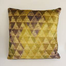 Zoffany - Zais Bronze/Indigo Emerald Contemporary Geometric Velvet Cushion Cover Handmade Throw Pillow Designer Home Decor - thumbnail 2