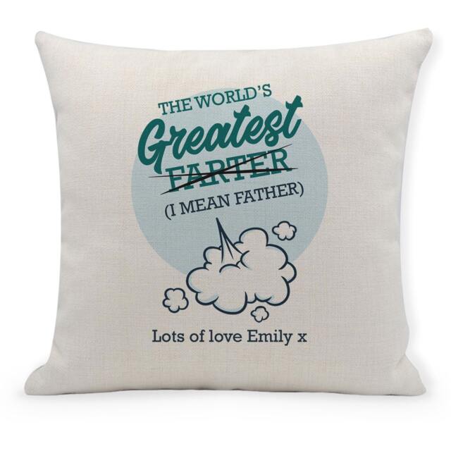 Personalized Funny Father's Day Cushion Cover, World's Greatest Father Gift - image 1