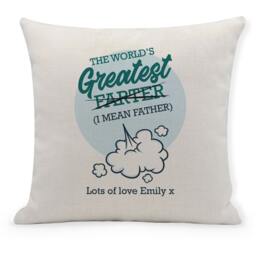 Personalized Funny Father's Day Cushion Cover, World's Greatest Father Gift - thumbnail 1