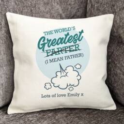 Personalized Funny Father's Day Cushion Cover, World's Greatest Father Gift - thumbnail 2