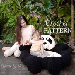Panda Crochet Pattern - Children's Mat Or Pool - PDF Pattern - thumbnail 4