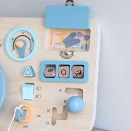 Personalised Montessori Wooden Steering Wheel Busy Board - Toddler Sensory Toy - thumbnail 4