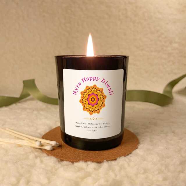 Happy Diwali Candle Gift Set With Matches, Personalised For Family & Friends, Indian Festival Gift, Hindu Festival Of Lights - image 1