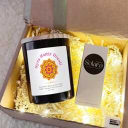 Happy Diwali Candle Gift Set With Matches, Personalised For Family & Friends, Indian Festival Gift, Hindu Festival Of Lights - thumbnail 3