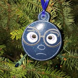 Ready To Ship Sadness Embroidered Christmas Ornament Or Bag Tag - thumbnail 2