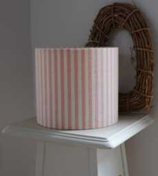 Cream & Rose Stripe. Luxury Drum Lamp Shade. Bespoke. Handmade Table Or Pendant Shades in 20cm Or 30cm