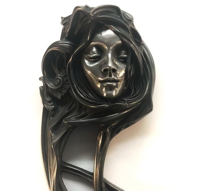 Art Nouveau Wall Plaque - Iron Finish, Belle Dame Sans Merci, Gothic Home Decor - image 1