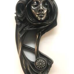 Art Nouveau Wall Plaque - Iron Finish, Belle Dame Sans Merci, Gothic Home Decor - thumbnail 2