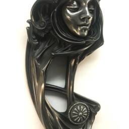 Art Nouveau Wall Plaque - Iron Finish, Belle Dame Sans Merci, Gothic Home Decor - thumbnail 3