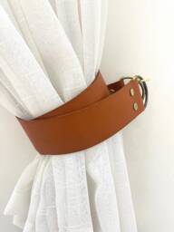Leather Curtain Tie Back - Modern Window Treatment, Housewarming Gift