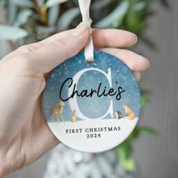 Personalised Baby's First Christmas Decoration, Babys 1st Keepsake, New Baby Gift, Bauble, Gift - thumbnail 3