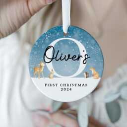 Personalised Baby's First Christmas Decoration, Babys 1st Keepsake, New Baby Gift, Bauble, Gift - thumbnail 2
