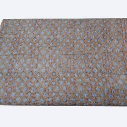 Indian Handblock Printed Kantha Quilt Beiage Color Buti Print Block Throws Multi Size Throw Pure Cotton Blanket - thumbnail 4